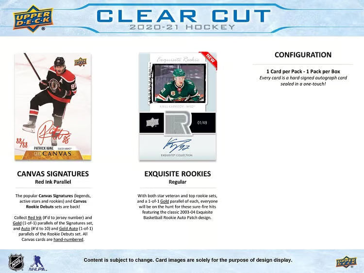 2020-21 Upper Deck Clear Cut Hockey