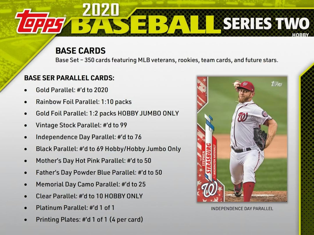2020 Topps Series 2 Baseball Hobby Box