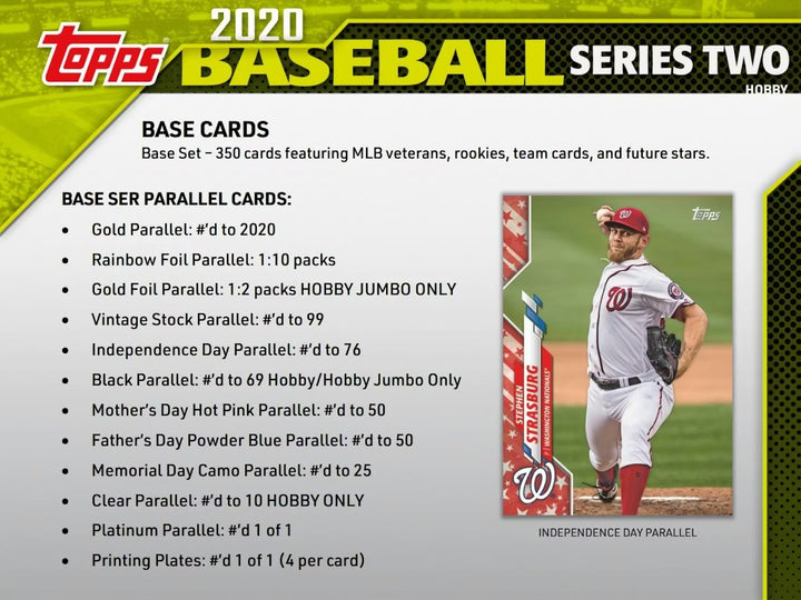 2020 Topps Series 2 Baseball Hobby Box