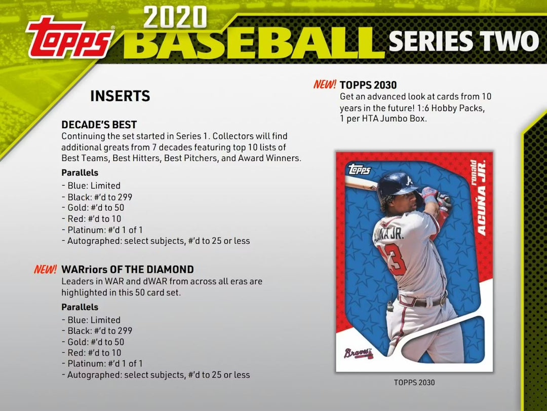 2020 Topps Series 2 Baseball Hobby Box