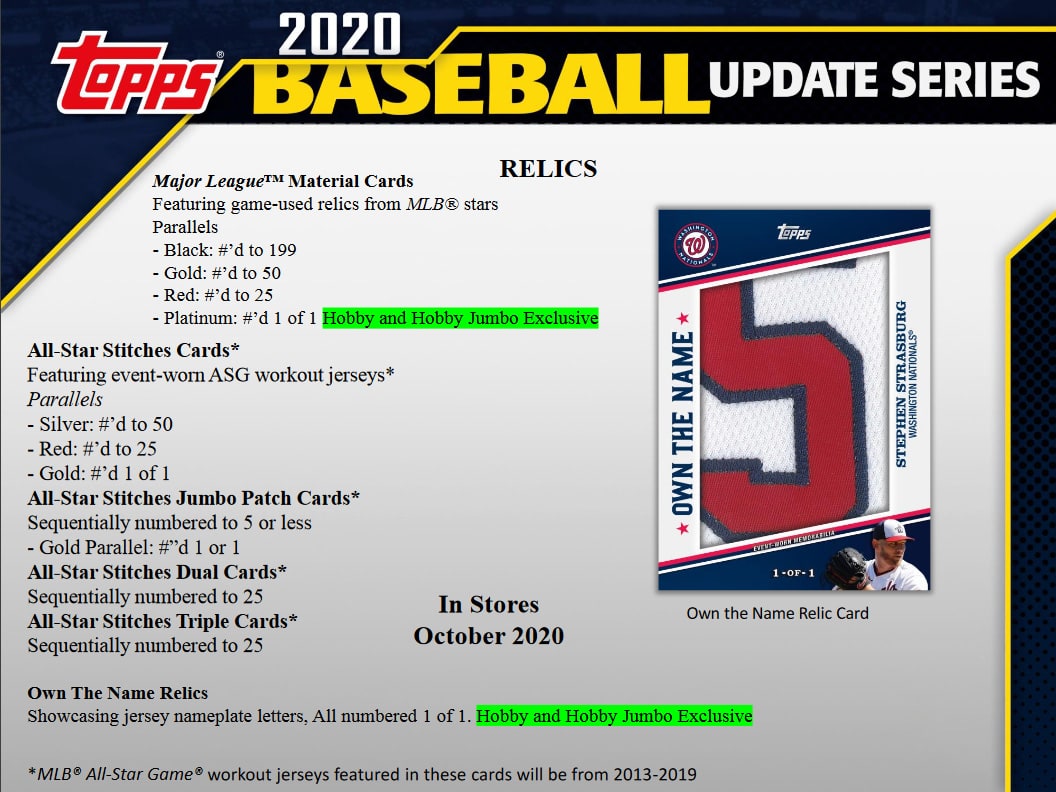 2020 Topps Update Series Jumbo Box