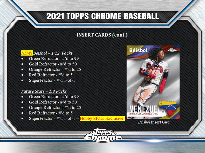 2021 Topps Chrome Baseball Hobby Box