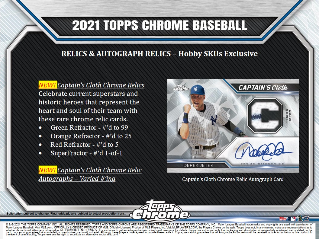 2021 Topps Chrome Baseball Hobby Box – The Vault Sports Cards and Collectables