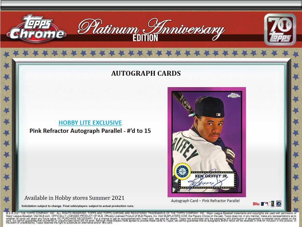 2021 Topps Chrome Platinum Anniversary Baseball Lite