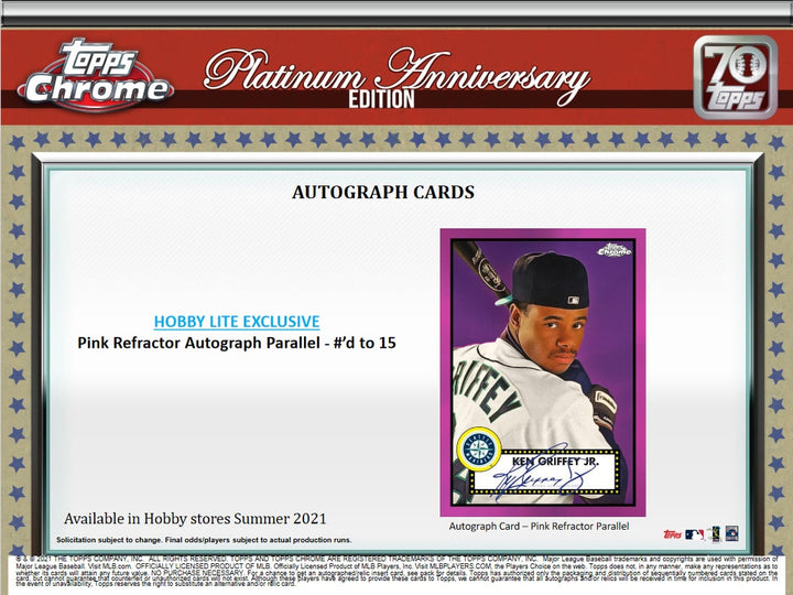 2021 Topps Chrome Platinum Anniversary Baseball Lite
