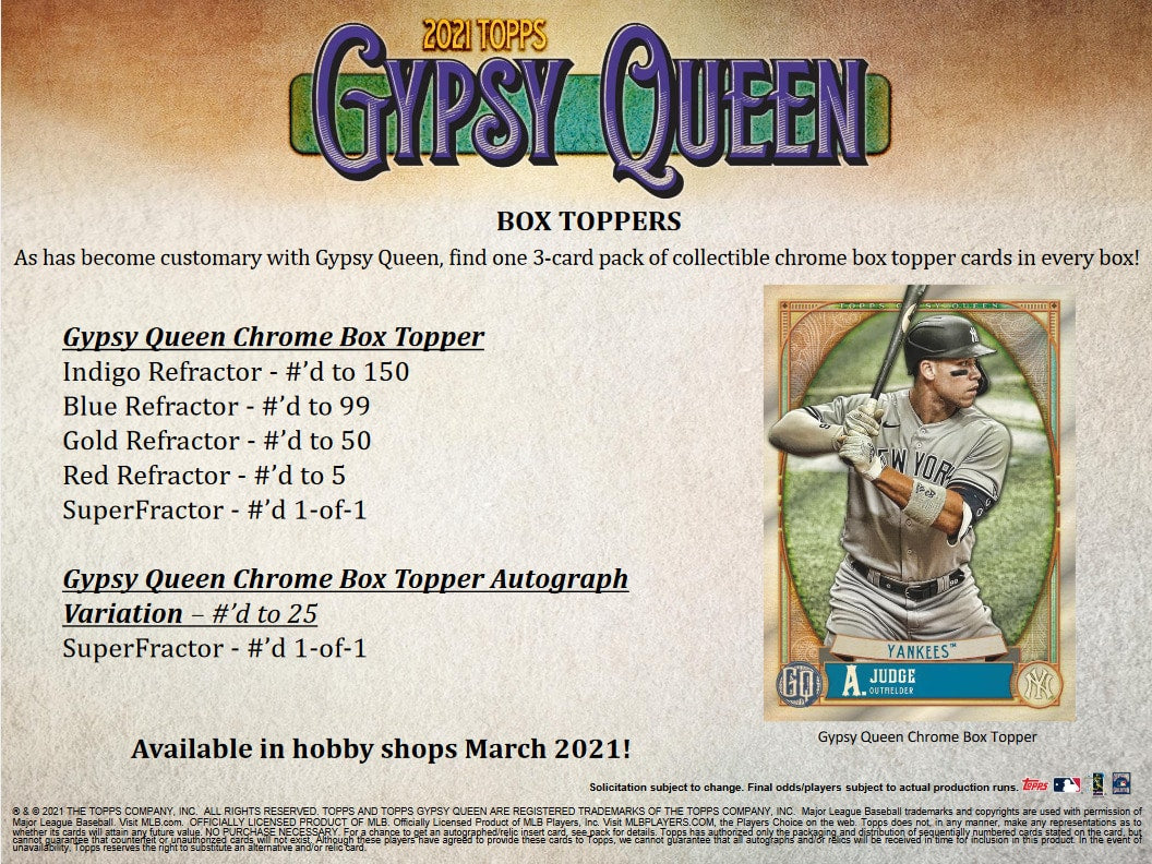2021 Topps Gypsy Queen Baseball Hobby Box