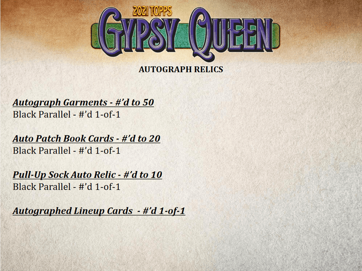 2021 Topps Gypsy Queen Baseball Hobby Box