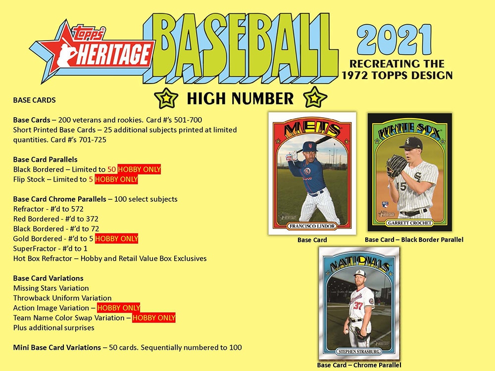 2021 Topps Heritage High Number Baseball Hobby