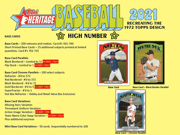 2021 Topps Heritage High Number Baseball Hobby