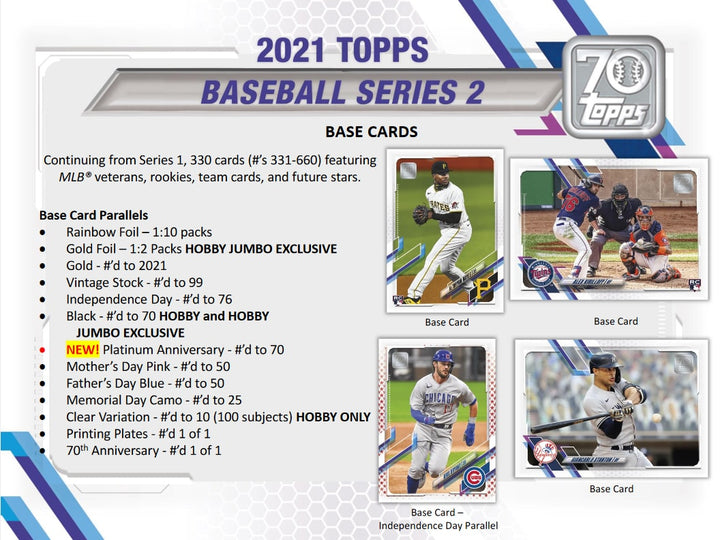 2021 Topps Series 2 Baseball Jumbo Box