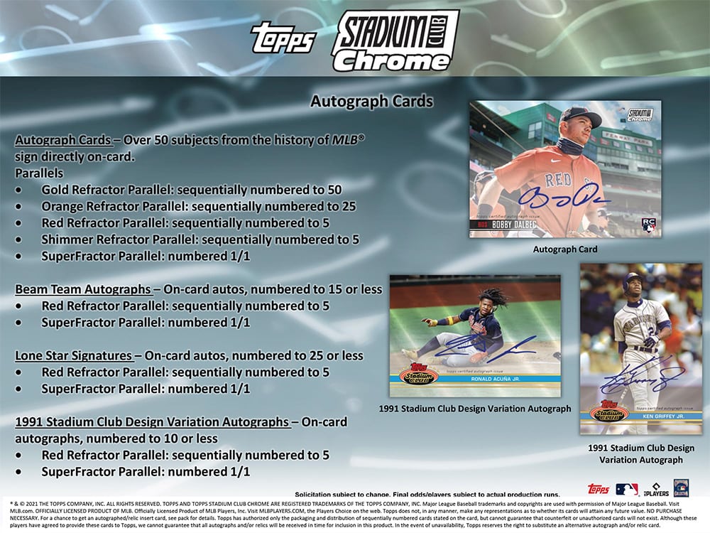 2021 Topps Stadium Club Chrome Baseball Hobby