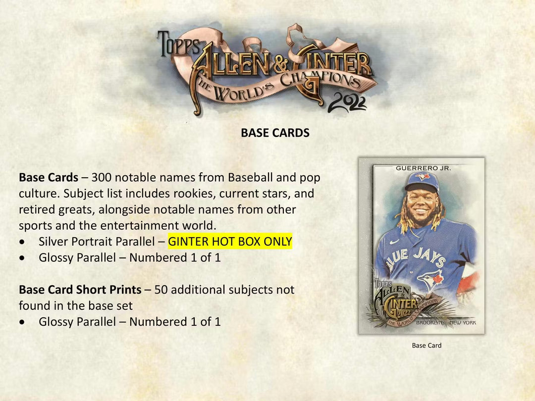 2022 Topps Allen and Ginter Baseball Hobby Box