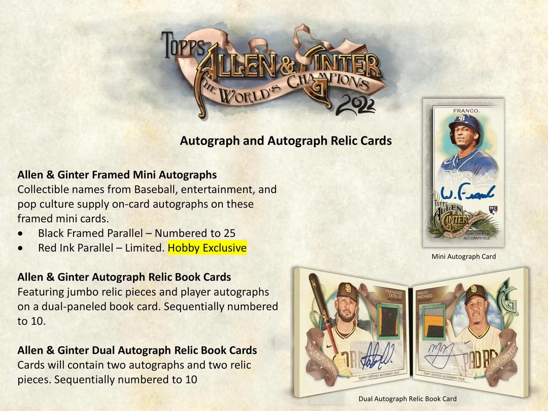 2022 Topps Allen and Ginter Baseball Hobby Box