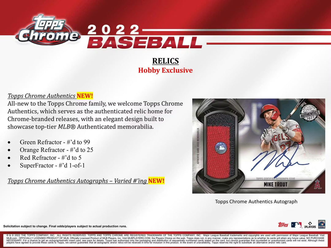 2022 Topps Chrome Baseball Hobby