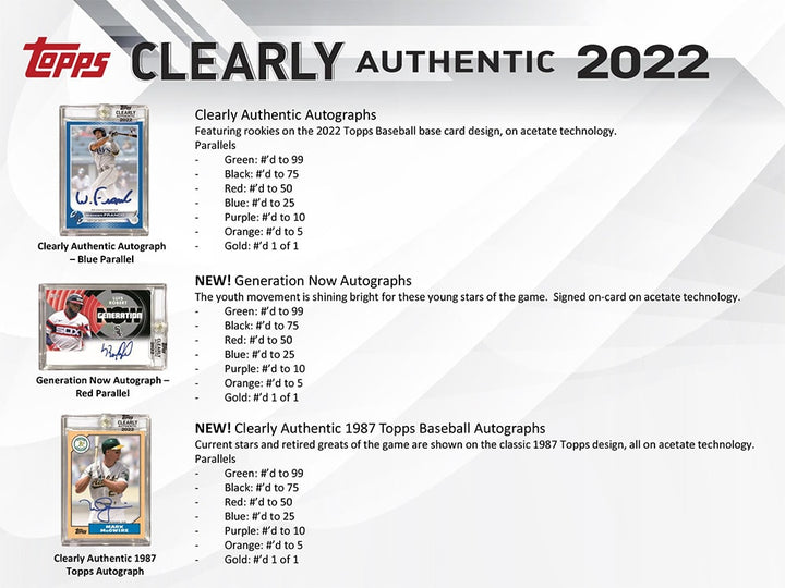 2022 Topps Clearly Authentic Baseball Hobby Box