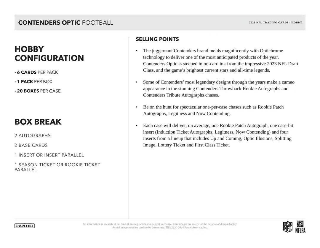 2023 Contenders Optic Football Hobby Box