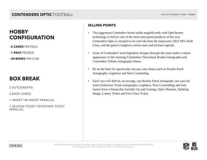 2023 Contenders Optic Football Hobby Box