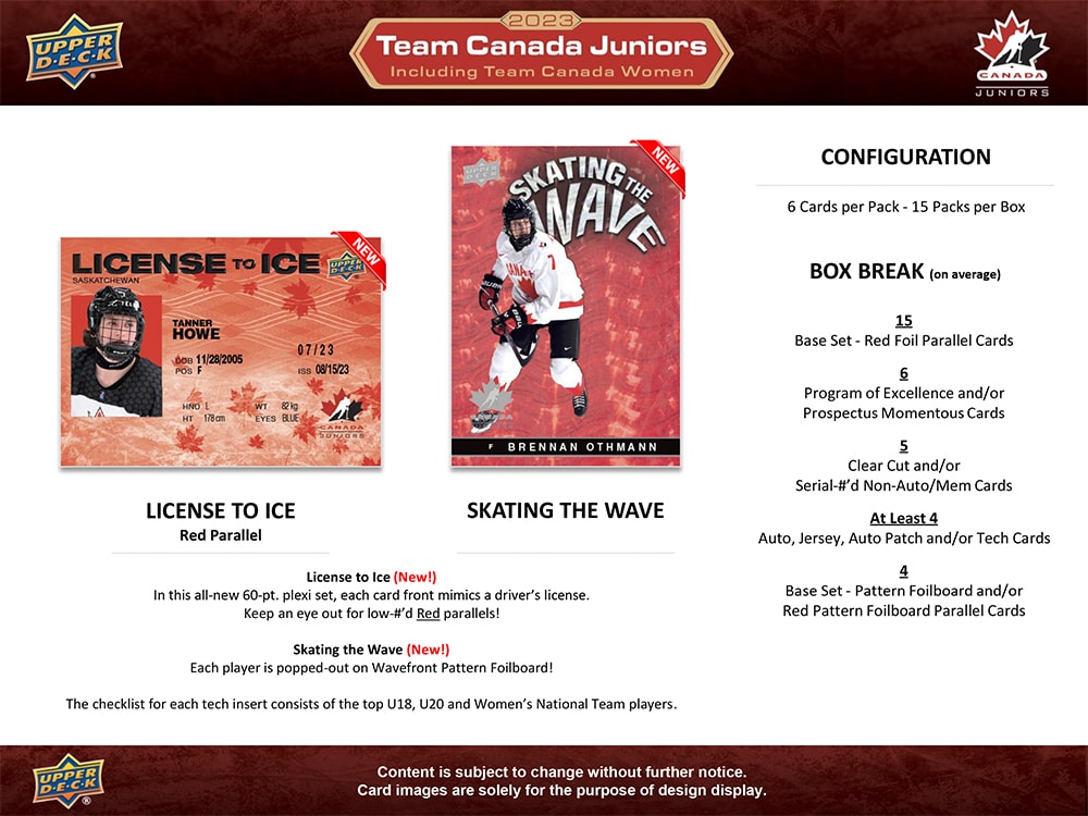 2023 Upper Deck Team Canada Juniors Pack