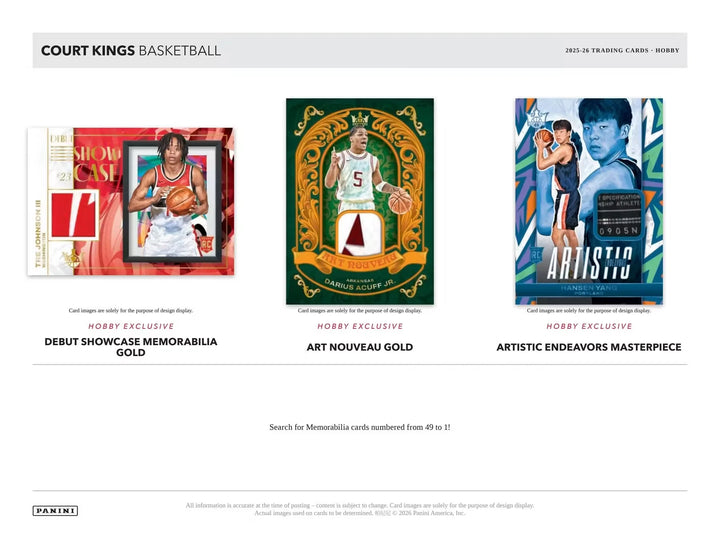 2025-26 Panini Court Kings Basketball Hobby Box