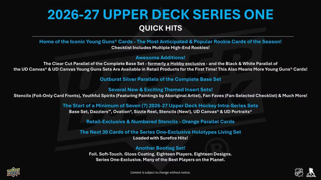 2026-27 Upper Deck Series 1 Hockey Blaster Box