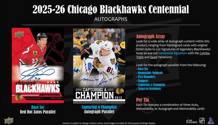2026 Upper Deck Blackhawks Centennial Hobby (Call For Pricing)