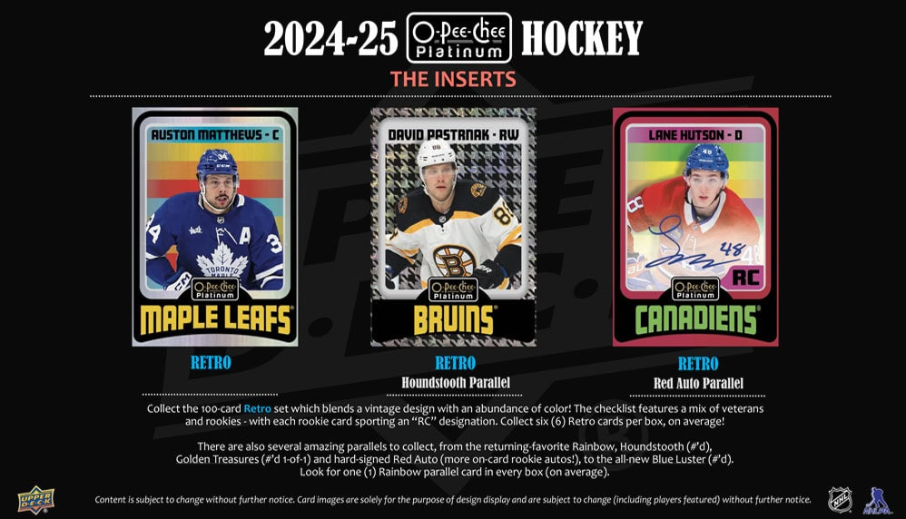 2024-25 O-Pee-Chee Platinum Hockey Hobby (Call For Pricing)
