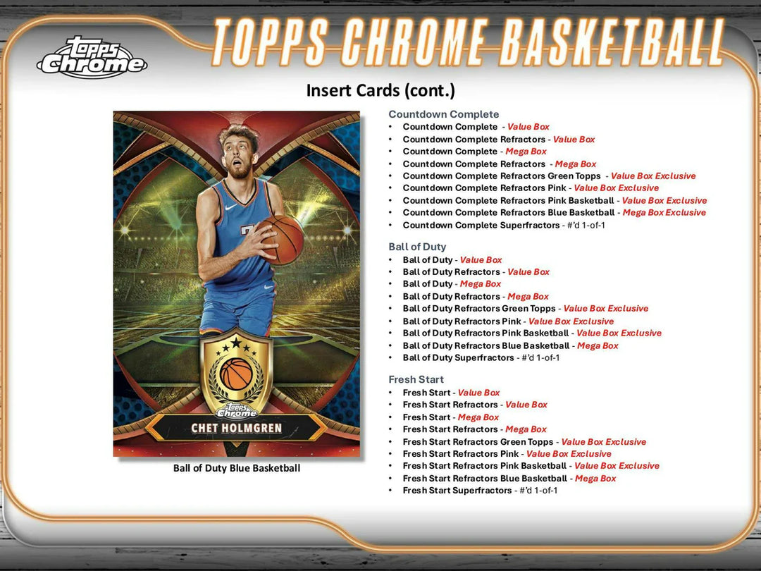 2024-25 Topps Chrome Basketball Value Box