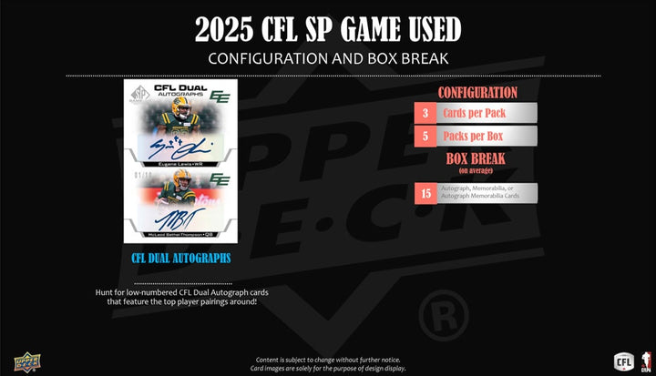 2025 Upper Deck SP Game Used Football Hobby Box