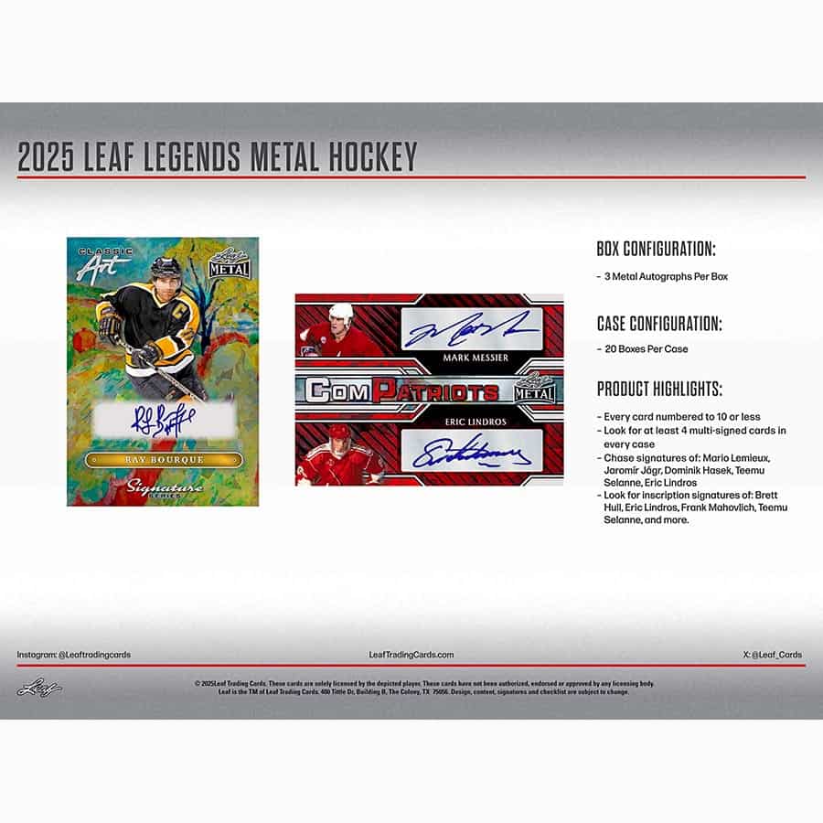 2025 Leaf Metal Legends Hockey