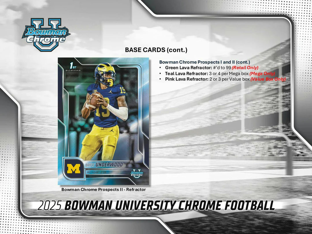 2025 Topps Bowman Chrome University Football Value Box