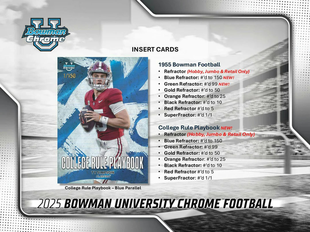 2025 Topps Bowman Chrome University Football Value Box