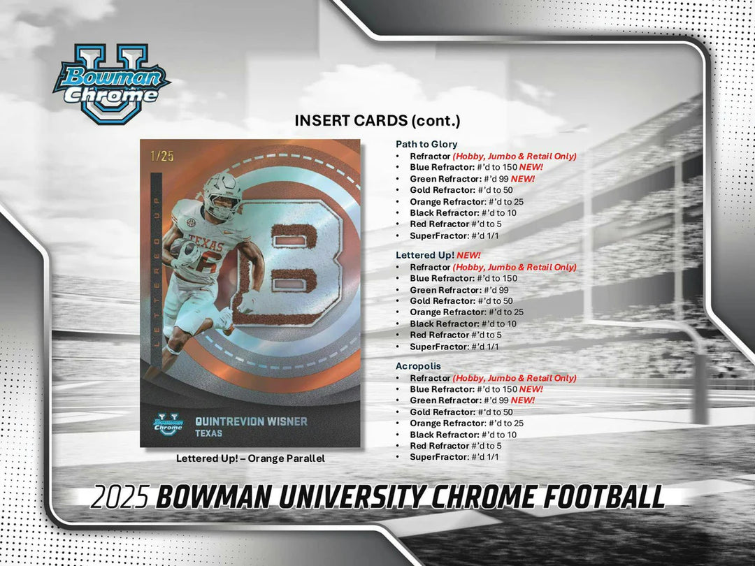 2025 Topps Bowman Chrome University Football Value Box