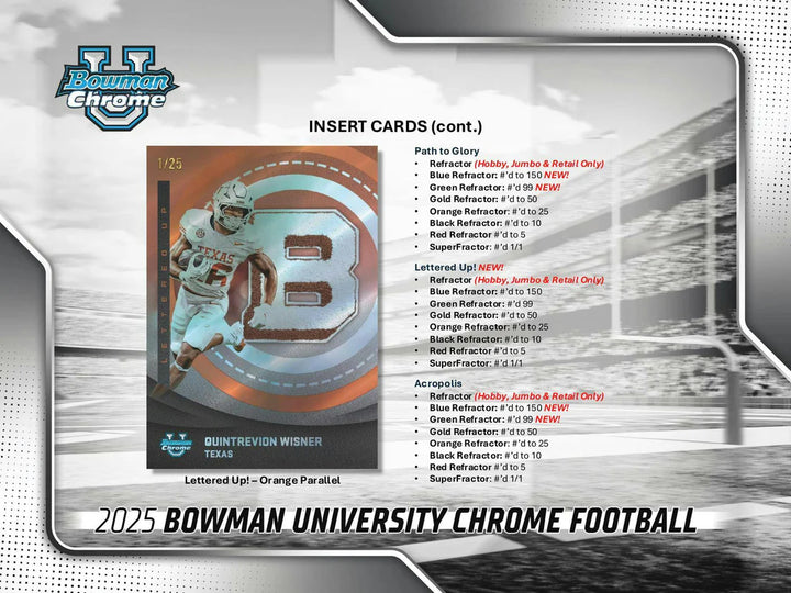 2025 Topps Bowman Chrome University Football Value Box