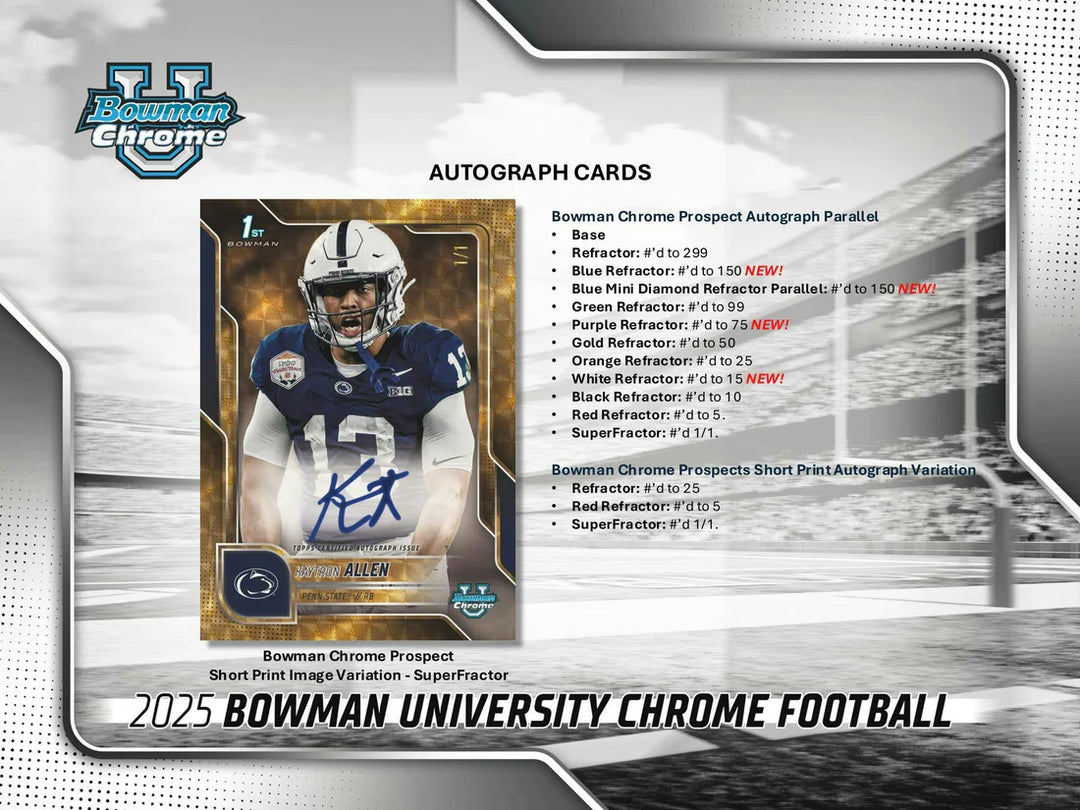 2025 Topps Bowman Chrome University Football Value Box