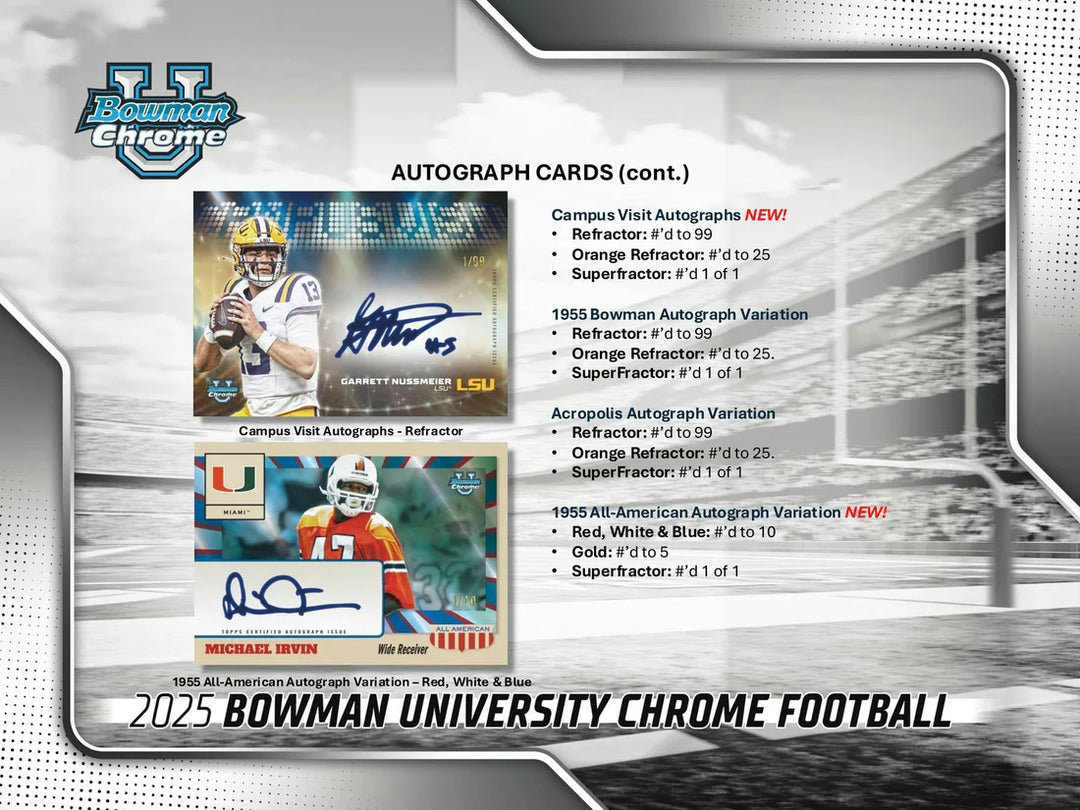 2025 Topps Bowman Chrome University Football Value Box