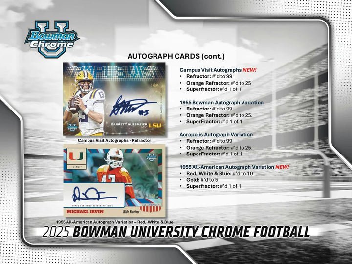 2025 Topps Bowman Chrome University Football Value Box
