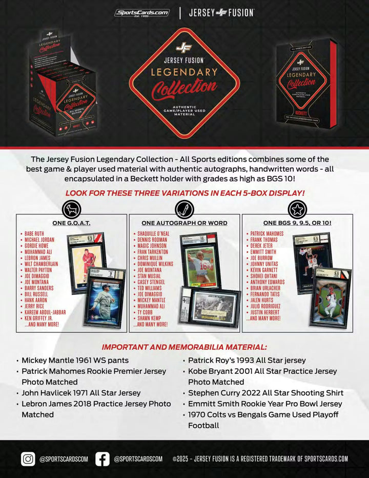 Beckett - Jersey Fusion Legendary Collection