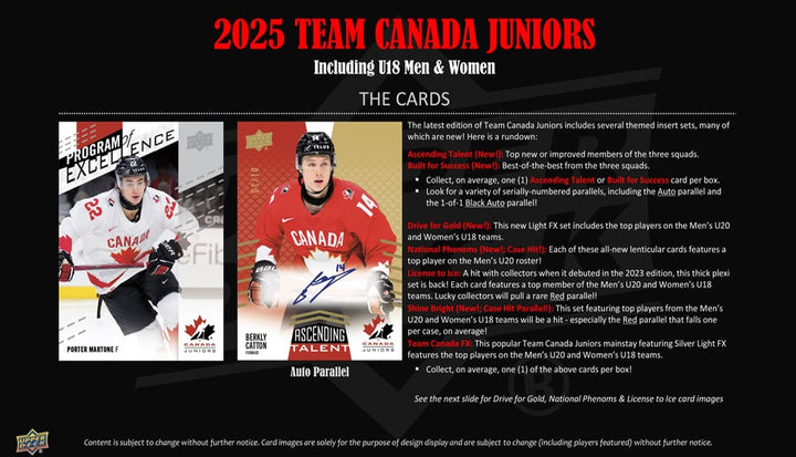2025 Upper Deck Team Canada Juniors Hobby Box (Call for Pricing)