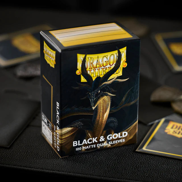 Dragon Shield - 100ct Standard Size - Dual Matte - Black & Gold