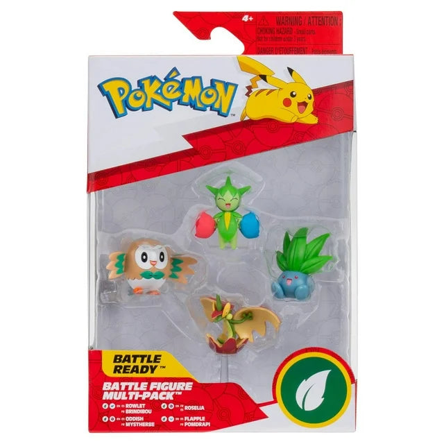 Pokémon Battle Ready Figure Multi-Pack (Rowlet, Roselia, Oddish, Flapple)