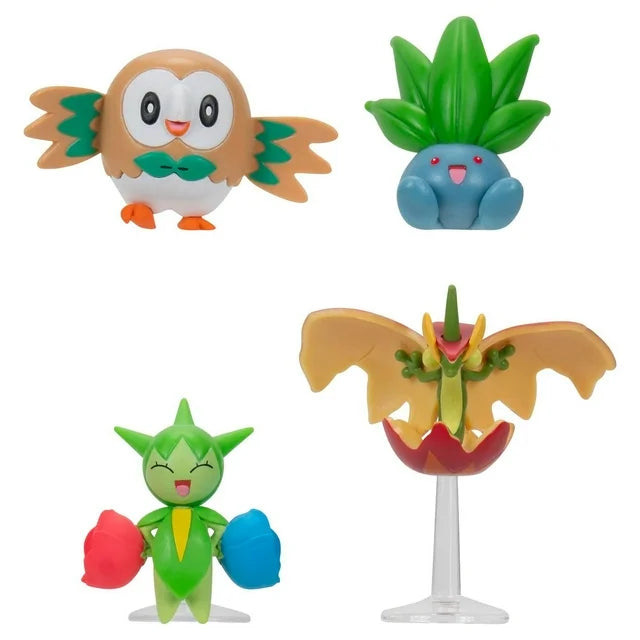 Pokémon Battle Ready Figure Multi-Pack (Rowlet, Roselia, Oddish, Flapple)