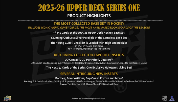 2025-26 Upper Deck Series 1 Retail Tin