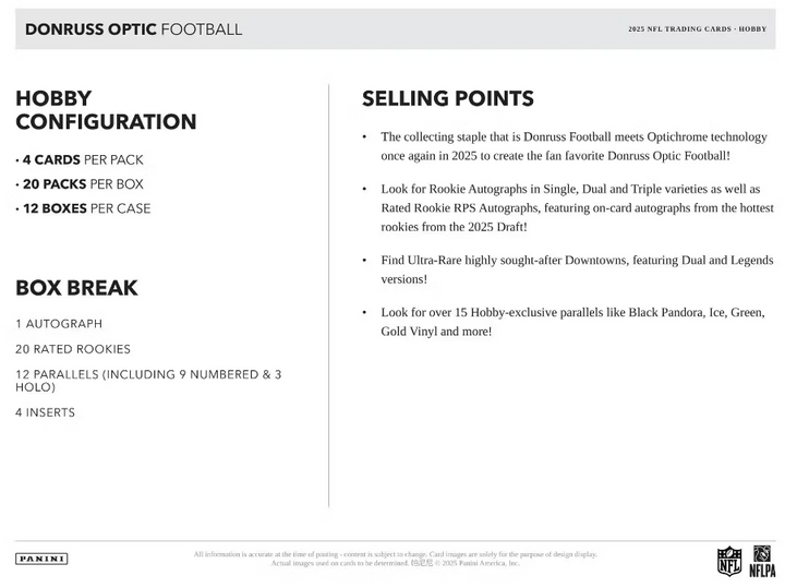 2025 Donruss Optic Football Hobby Box