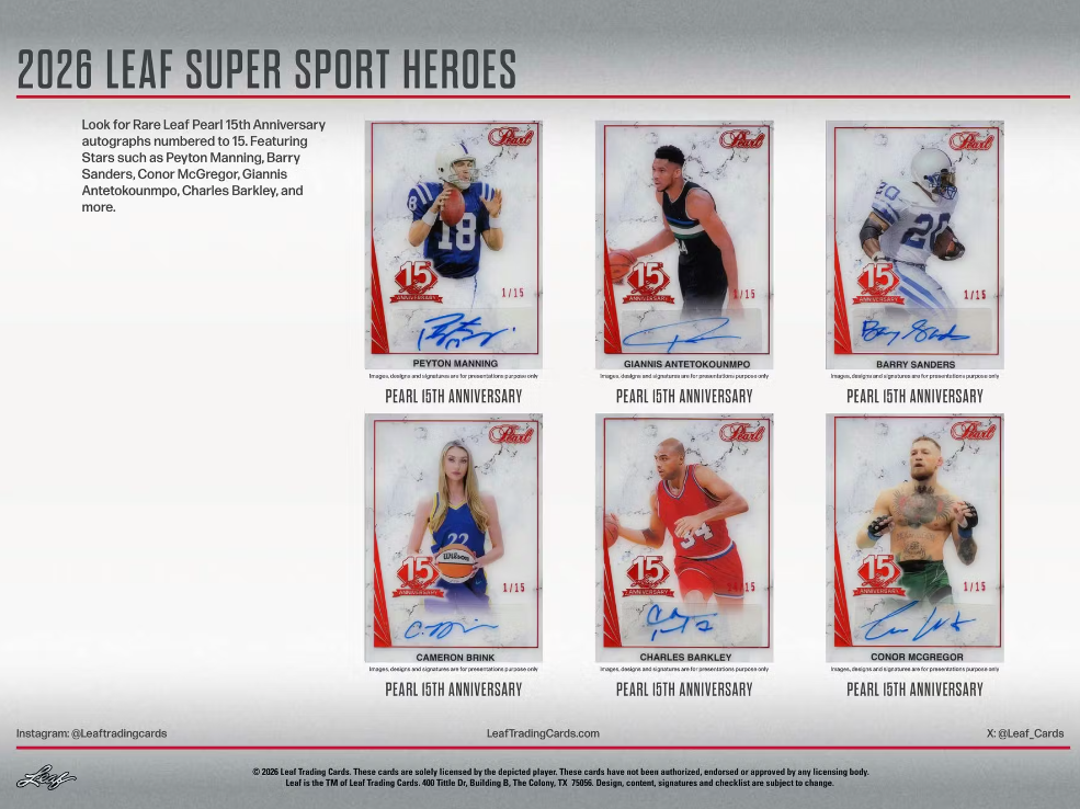 2026 Leaf  Metal Super Sports Heroes Multi-Sport