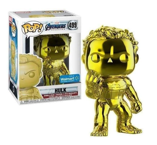 Yellow Gold Chrome Hulk #499 Marvel Endgame Snap Walmart Exclusive Funko Pop