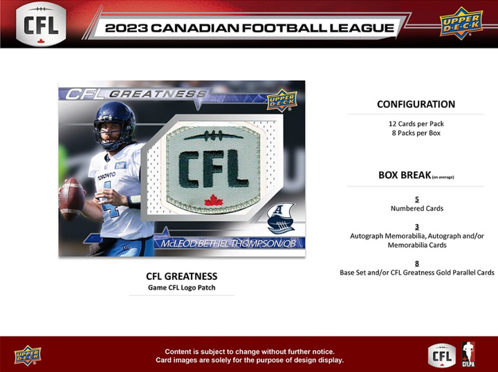 2023 Upper Deck CFL Hobby Box