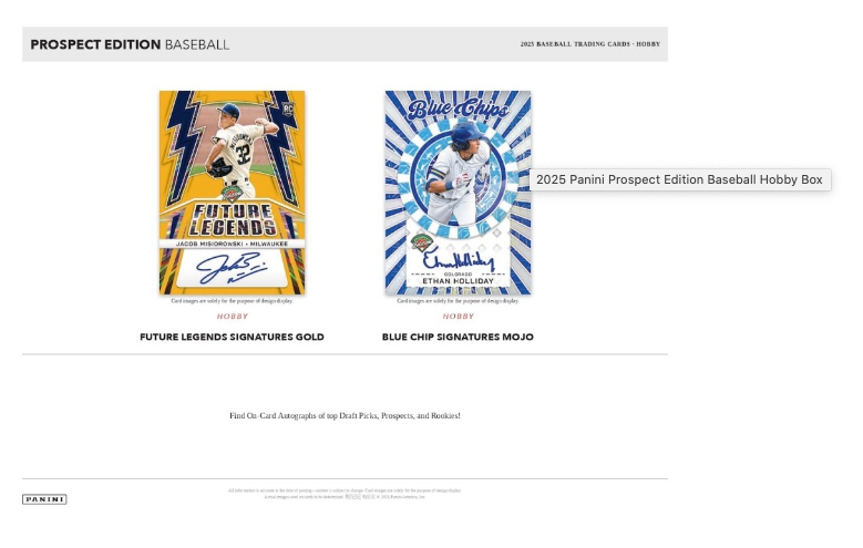 2025 Panini Prospects Edition