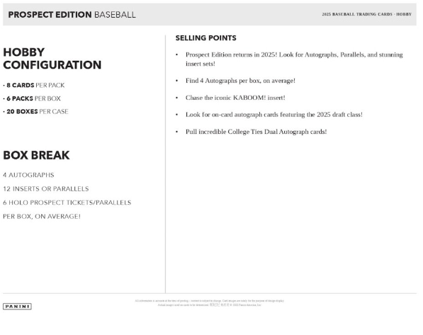 2025 Panini Prospects Edition
