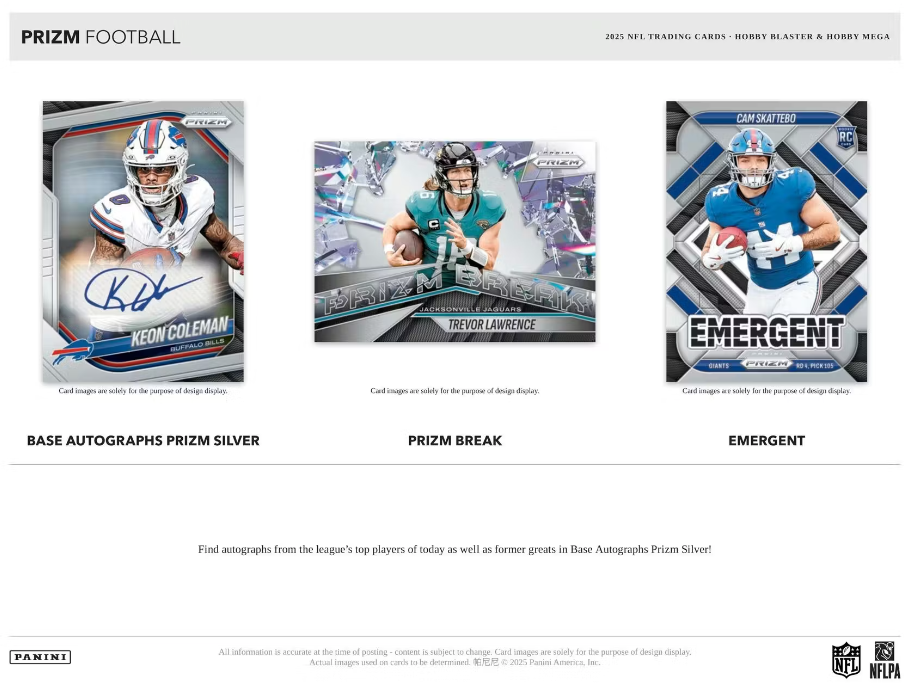 2025 Panini Prizm Football Hobby Mega Box