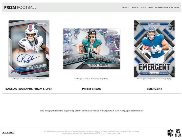 2025 Panini Prizm Football Hobby Mega Box